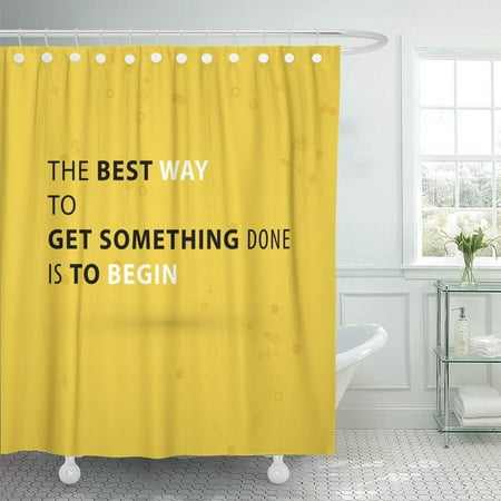 CYNLON Black Motivation Inspirational Saying The Best Way to Get Bathroom Decor Bath Shower Curtain 60x72 (Best Way To Clean Shower)