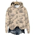 thumbnail image 3 of Uootdi Oversized Long sleeve Sweatshirt for Women Camo Leaf Maple Leaf Pattern Winter Hoodies with Gift Oversized Long sleeve Sw eatshirt for, 3 of 8