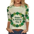 thumbnail image 2 of Craaazy Women's St Patricks Day T-Shirts Crewneck Shamrock Green Theme Tops Gifts, 2 of 8