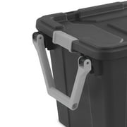 Sterilite Extra-Large Wheeled Industrial Storage Bin, 40 Gallon Durable Plastic Storage Tote with Latching Lid and Pull Handle, Dark Gray