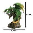 thumbnail image 2 of Fantasy Three Headed Green Dragon Hydra Perching On Ancient Tree Figurine 5"H, 2 of 9