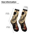 thumbnail image 2 of Fuzoiu Gothic Eastern Floral Skull Print Kids Socks For Boys Girls,Grip Crew Socks with Non Slip,Lightweight Stretch Crew Socks,Toddlers Crew Boot Socks, 2 of 5