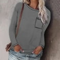 thumbnail image 2 of yillto Women Plus Size Tshirts Long Sleeve Shirts Casual Solid Color Crewneck Pullover Tunic Tops S-5xl, 2 of 6