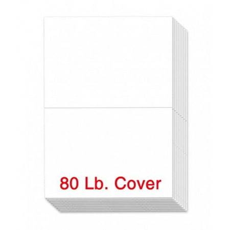 Linen Folded Card White Half Fold Greeting Cards - 100 Cards - 5.5 X 8.5 Inches When Folded - Superfine Printing Brand. ()