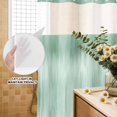 thumbnail image 3 of No Hook Shower Curtain, Green Shower Curtains for Bathroom with See Through Top Window, Modern Abstract Art Ombre Striped Waterproof & Washable Bath Curtain Standard 72"x72", 3 of 9