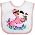 thumbnail image 3 of Inktastic Flamingo with Sunglasses Pool Float and Drink Boys or Girls Baby Bib, 3 of 4