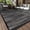 HS-Black & Gray, variant on VUNATE Outdoor Rug Carpet 5'x8' Waterproof Reversible Patio Rug Portable Modern Abstract Indoor Outdoor Rug Plastic Straw Rug for RV Camping Garden Picnic Deck Backyard Porch Decor Gray and White