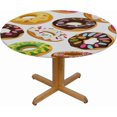 thumbnail image 2 of Cupcake Cherry Elastic Round Tablecloth - Waterproof & Oil-Resistant Polyester Fabric, Elastic Hem Fits 40-44 Inch Round Tables, Wrinkle-Free for Indoor/Outdoor Use, 2 of 6
