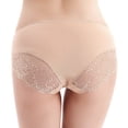 thumbnail image 4 of LIQQY Women's 4 Pack Cotton Mid Rise Full Coverage Lace Hipster Brief Panty Underwear (M, Nude), 4 of 4