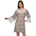 thumbnail image 1 of Moomaya Cotton Robe Plus Size Women Dressing Gown Printed Nightwear With Lace, 1 of 6