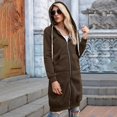 thumbnail image 7 of Fimkaul Women's Winter Coats Long Sleeve Casual Tops Fashion Solid Cardigan Hooded Mid Length Jackets Coat Coffee 3XL, 7 of 7