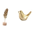 thumbnail image 1 of Escultura de hoja de metal, estatua de hoja, figura artística con base, figura de pájaros, resina, hierro, madera, decoración, adecuada para regalar,, 1 of 8