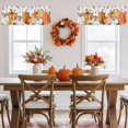 thumbnail image 5 of Thanksgiving Pumpkin Valances for Windows, 54 x 18in, Brown Orange Leaves Flowers Rod Pocket Kitchen Valance Curtain Light Filtering Window Treatments for Living Room Bedroom, 1 Panel, 5 of 7