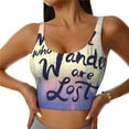 thumbnail image 2 of Picia Not All Those Who Wander Are Lost Sports Bra for Women,Padded Strappy Sports Bras Medium Support Yoga Bra with Removable Cups,Running Yoga Bra-X-Large, 2 of 9