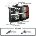 thumbnail image 3 of Spec-D Tuning Black LED Dual Halo Projector Headlights Compatible with 2007-2013 Chevy Silverado 1500, 2007-2014 Silverado 2500 3500, Left + Right Pair Headlamps Assembly, 3 of 5