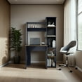 thumbnail image 2 of Office Desks Versalles Writing Desk, Modern Studio or Office Desk, Two Superior Shelves, And Five Side Open Shleves For Books Organization, Navy Blue,Home Office Desks, 2 of 7