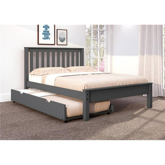 PD-500FDG-503DG Full Size Contempo Bed with Twin Trundle, Dark Grey
