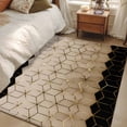 thumbnail image 4 of Brown Geometric Area Rugs 3'x5', Washable Small Throw Rugs for Living Room Bedroom, Modern Abstract Art Ombre Indoor Outdoor Rug Non-Slip Low Pile Carpet Runner Reversible Floor Mats, 4 of 8
