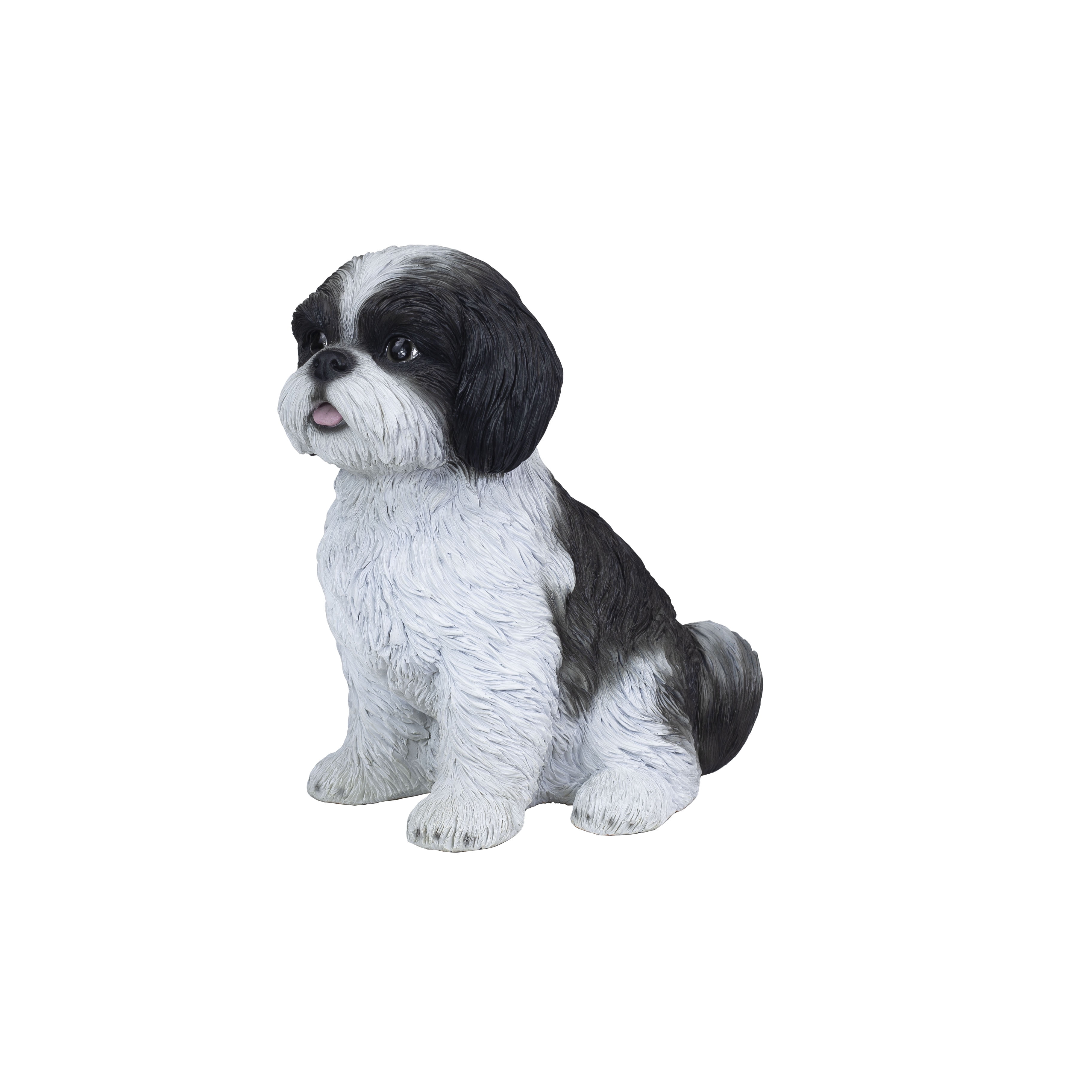 SOREAL White & Black Shih Tzu | Handpainted Decorative Puppy Statue for Home & Garden Decor | Premium Polyresin Dog Statue | Gift for Dog Lovers | Weather-Resistant Indoor/Outdoor Decor