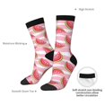 thumbnail image 4 of Xecao Cute Watermelon Pattern Sport Socks for Women and Men Crew Socks Sporty Calf Socks Casual Socks, 4 of 6