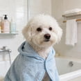 thumbnail image 4 of Pet Bath Towel Drying Robe for Cats and Dogs, Hooded Absorbent Microfiber Bathrobe, Adjustable Neck and Belly, Washable, 53 x 30 cm, 4 of 6