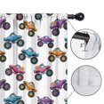 thumbnail image 4 of Blackout Kids Curtains,White Colorful Monster Cartoon Trucks Pattern Childrens Insulated Curtains Set Of 2,Bedroom Essentials,Toddler Room Decor 52"x84", 4 of 5