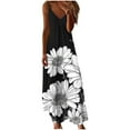 thumbnail image 2 of Women's Summer Dress Sleeveless V Neck Floral Print Pleated Maxi Dress with Straps for Beach Resort Seaside Outings Casual Dress, 2 of 5