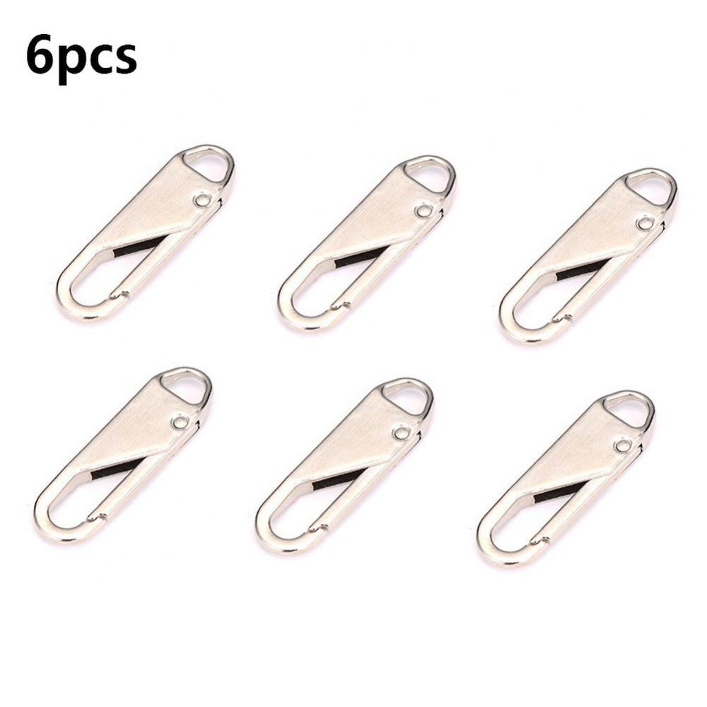 Taykoo 6Pcs Zipper Pull Zipper Repair Kit Improved Head Thin Hook Size