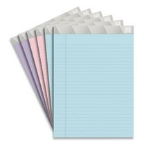 Tru Red 24419933 Notepads, Wide/legal Rule, 50 Assorted Pastel-color 8.5 X 11.75 Sheets, 6/pack