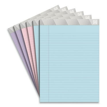 Tru Red 24419933 Notepads, Wide/legal Rule, 50 Assorted Pastel-color 8.5 X 11.75 Sheets, 6/pack