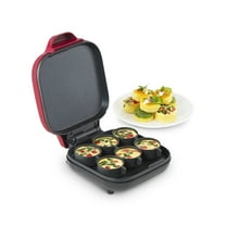 Rise by Dash Egg Bite Maker with 6 Silicone Molds Recipe Guide - Red