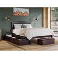 thumbnail image 3 of Warren Lit Plateforme en Bois Massif avec Tiroirs de Rangement Ensemble de 2 Grand Espresso, 3 of 16