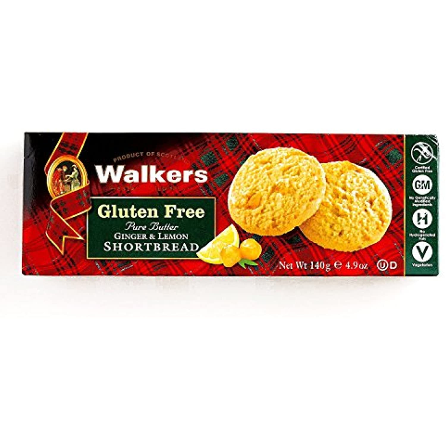Walkers GlutenFree Ginger And Lemon Shortbread 4.9 Oz Each (2 Items