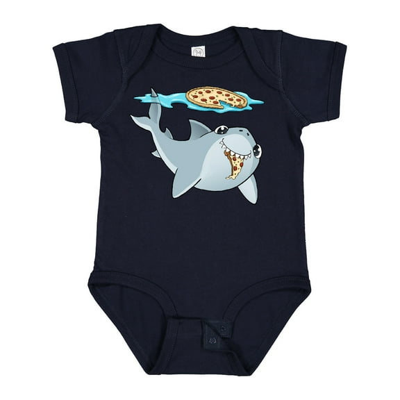 Inktastic Pizza Shark Boys or Girls Baby Bodysuit