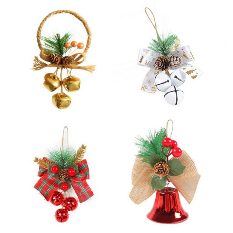 Christmas Tree Bell Hanging Xmas Pendant Decorative DIY Ornament Outdoor  Farmhouse Front Door Bar Photography Decoration Colorful Type 2 