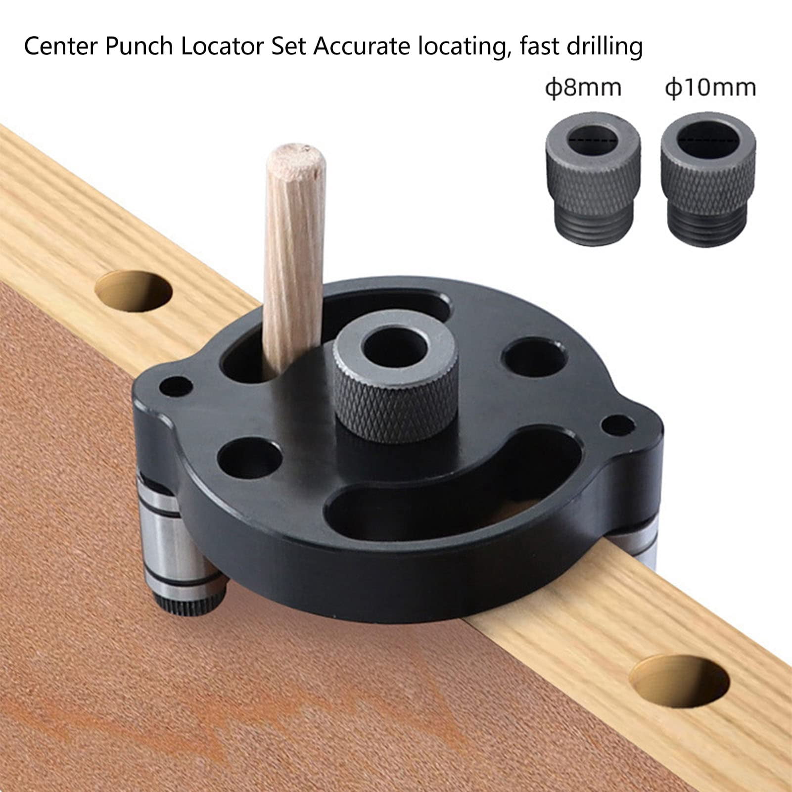 Self Centering Doweling Jig Woodworking Hole Drill Positioner Locator Self Adaptive Round Hole Punch Locator Set with Drill Bushings