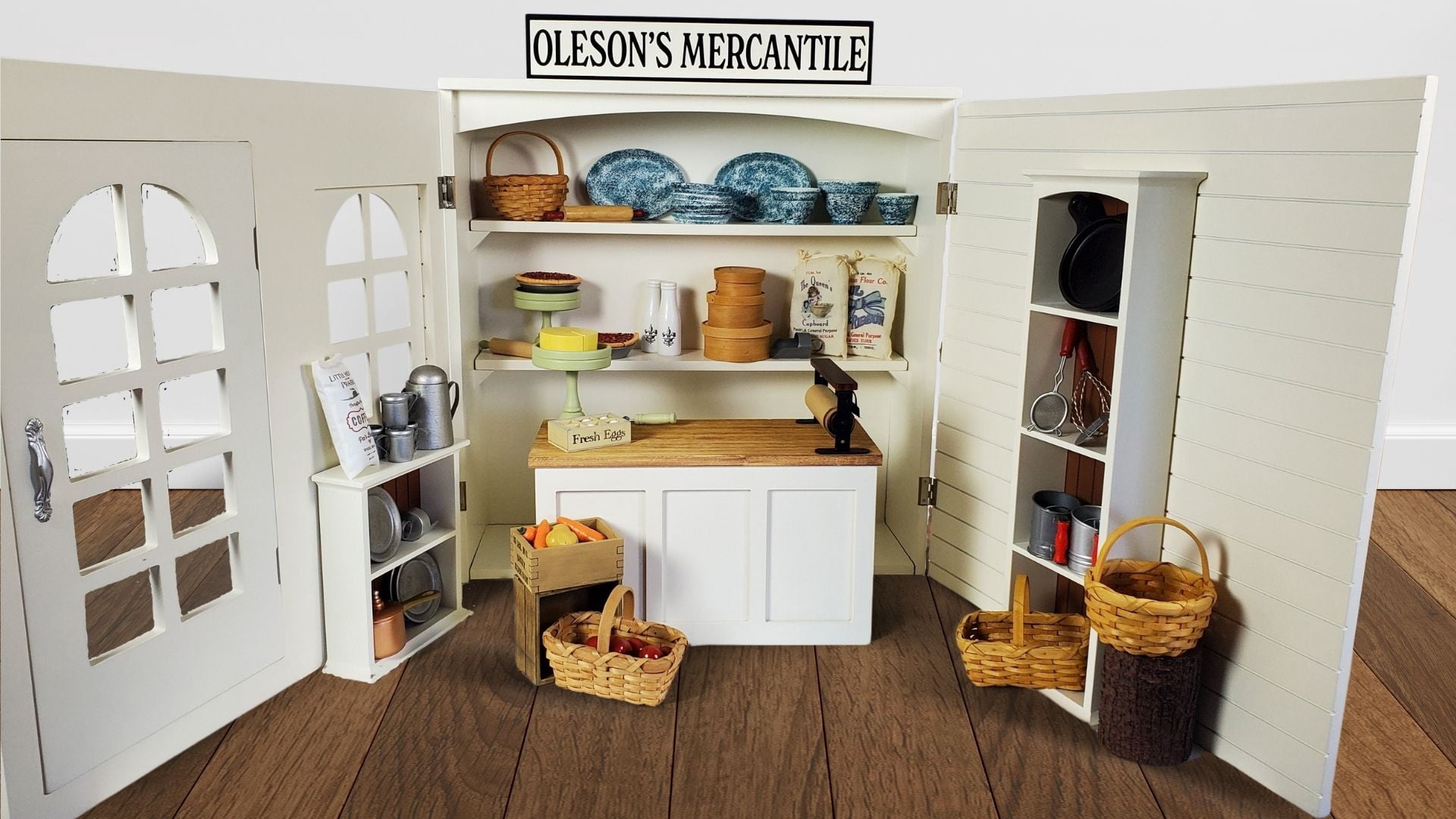 THE QUEEN'S TREASURES 18" Doll Furniture, Little House on The Prairie Oleson's Mercantile General Store Play Set, Compatible with 18 Inch American Girl Dolls, Fully Assembled. ACCESSORIES NOT INCLUDED
