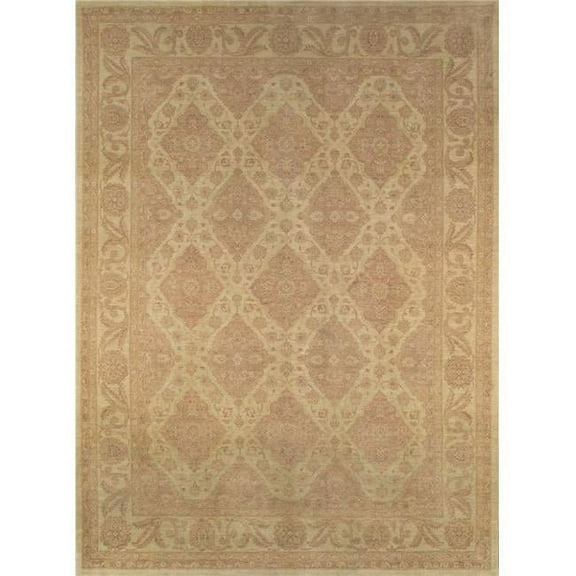 Pasargad Home Denver Hand-Knotted Beige Lamb's Wool Area Rug 10' 1" X 13' 9"