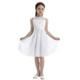thumbnail image 4 of iiniim Kids Flower Girls Dress Lace Chiffon Sequins Rhinestone Bridesmaid Wedding Formal Party Size 2-16 Ivory 10, 4 of 7