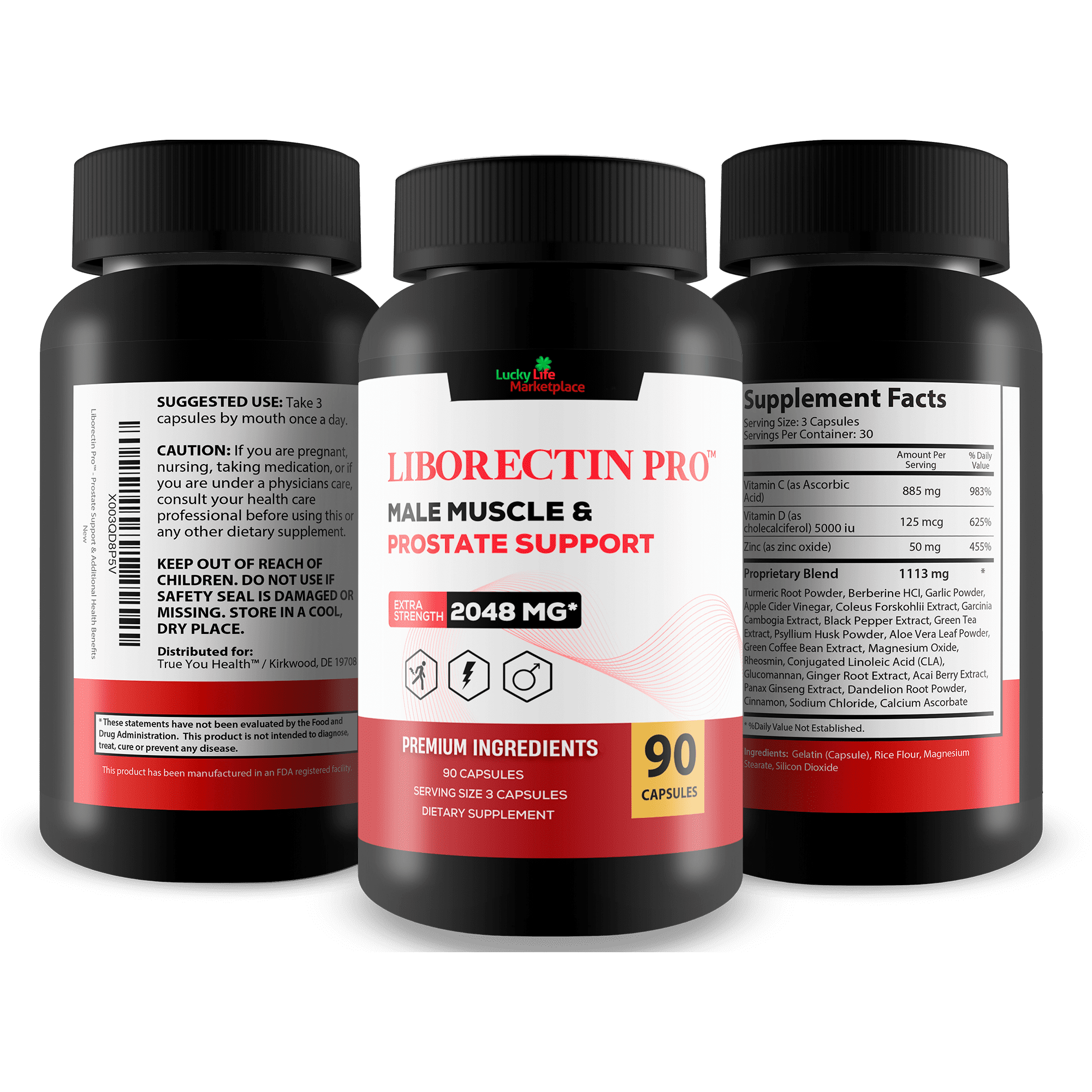 Liborectin Pro - Prostate Support - Promote Healthy Prostate Function with Vitamin D, Zinc, Green Tea - Powerful 20+ Ingredient Prostate Formula for Prostate Health & Additional Health Benefits