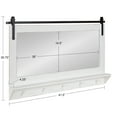 thumbnail image 6 of Kate and Laurel Cates Farmhouse Horizontal Pub Mirror with Shelf and Hooks, 42 x 27, White, Decorative Coastal Wall Mirror with Rustic Functional Storage, 6 of 9