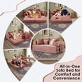 thumbnail image 3 of AISWORD Convertible Sleeper Sofa Bed, 78.5" Corduroy Foldable Loveseat, Boneless Floor Couch Bed for Living Room, Memory Foam Compression Sofa, Pink, 3 of 8