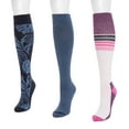 thumbnail image 3 of MUK LUKS Women's 3 Pack Cotton Compression Knee-High Socks, 3 of 6