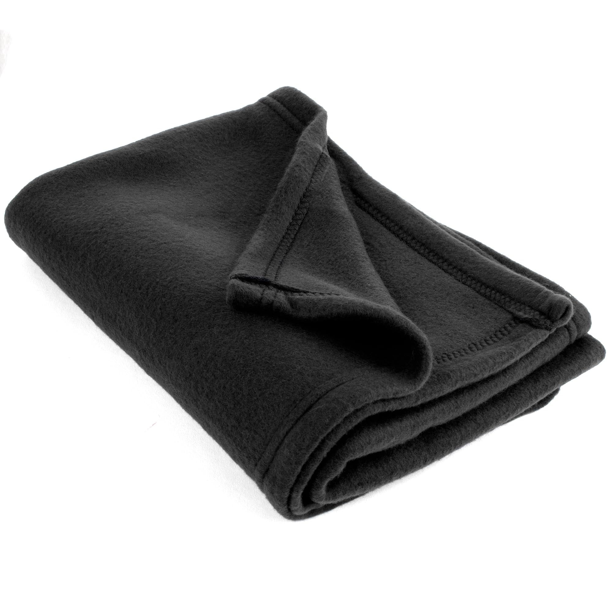 24 pack of Trail maker 60”L x 50”W Solid Color Hypoallergenic Fleece Throw Blankets in Black