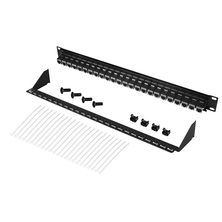 Iwillink 24 Port RJ45 Through Coupler 1U Cat6 Patch Panel UTP 19