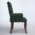thumbnail image 5 of Upholstered Chenille Fabric Accent Chair with Armrests & Curved Solid Wood Legs Elegant Tufted Dining Chair for Dining Room Kitchen Living Room Olive Green Single Pack, 5 of 26