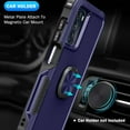 thumbnail image 2 of Nalacover For Motorola Moto G (2022) 5G Slim Case,Luxury Hybrid Hard PC and TPU Rugged Bumper 3-In-1 Rotatable Magnetic Ring Kickstand Four Corner Guard Shockproof Anti-Scratch Back Cover.Blue, 2 of 8