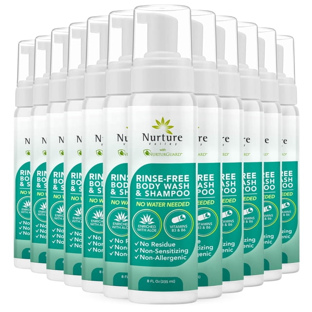 Gel de baño y champú Nurture Rinse Free con aloe 250 ml x12
