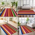 thumbnail image 4 of Area Rugs 3'x5', Mexican Style Carpet Runner Indoor Outdoor Rugs Home Decor Aesthetic, Colorful Mexico Stripes Pink Red Non Slip Mats Washable Accent Rug for Living Room Bedroom, 4 of 8