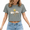 1-Grey, variant on Women's T-Shirt Crop Top Minimalist Moon Graphic Tee Short Sleeve Round Neck Trendy Summer Tops